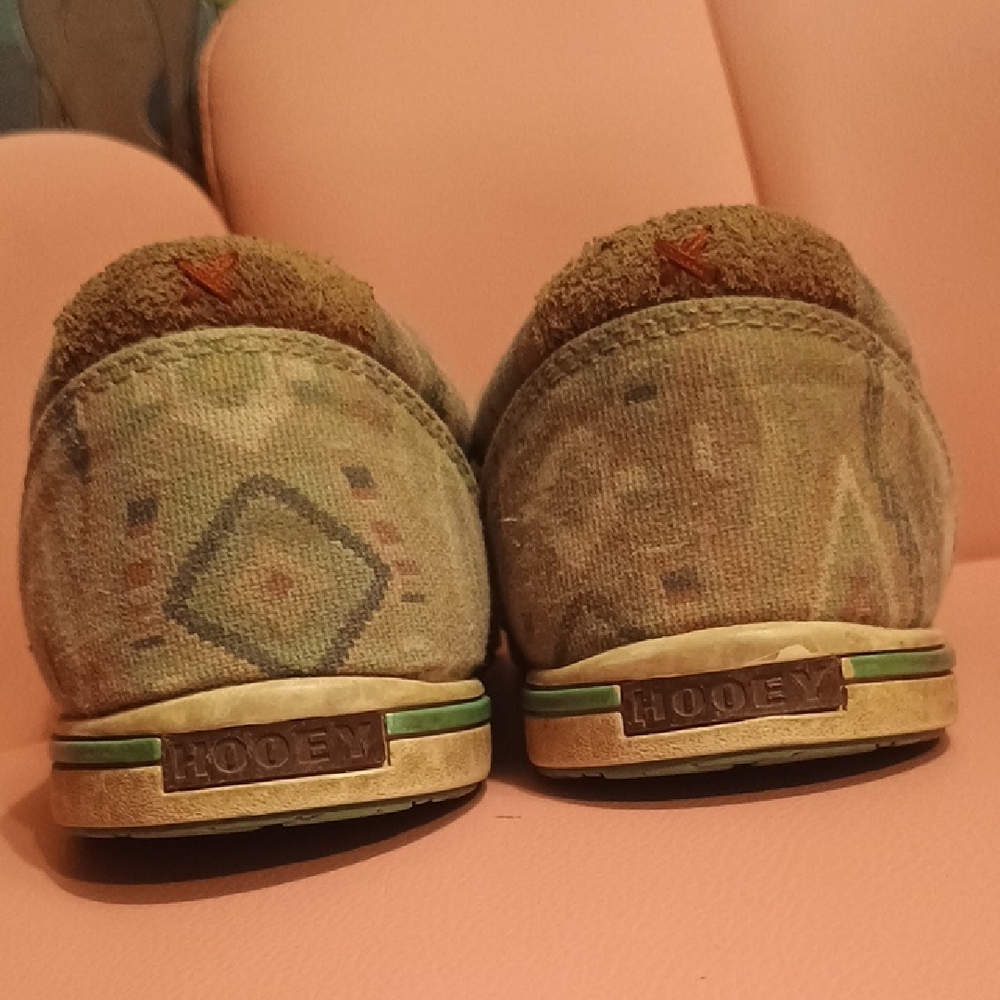 Hooey Moccasins Brown and Green Casual Slip-On Shoes